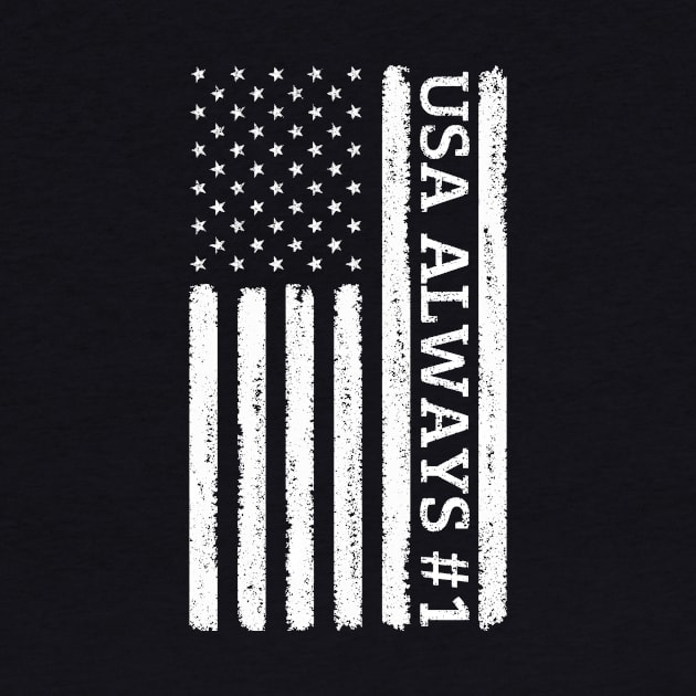 USA flag USA always #1 by Cute Tees Kawaii